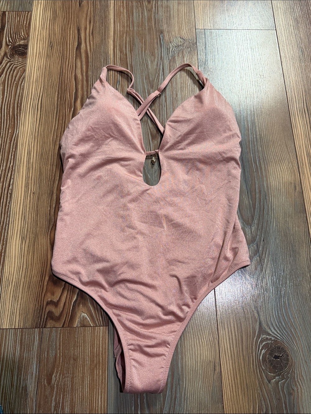 Shade and shore Mauve Pink One-Piece Swimsuit with Keyhole Front